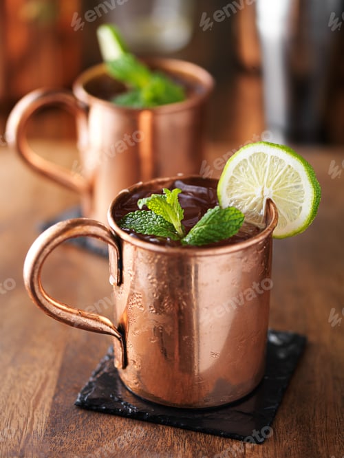 Preview: iced cold moscow mule with mint and lime