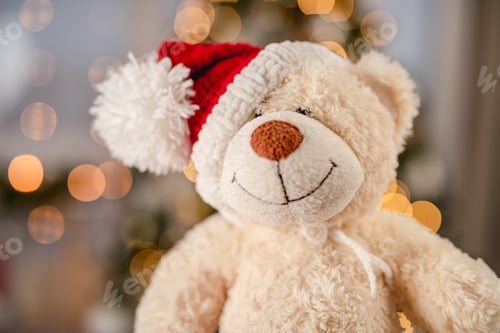 Preview: Teddy bear toy in santa hat