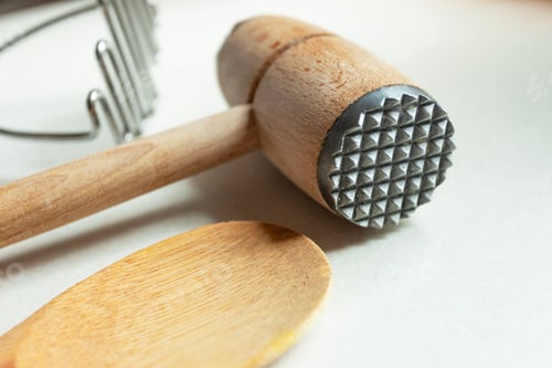 Preview: Meat tenderizer with wooden spoon and potato masher