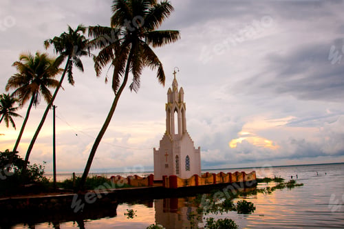 Preview: Sunset at the backwaters of Alleppey, Kerala, India.
