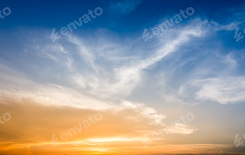 Preview: colorful dramatic sky with cloud at sunset