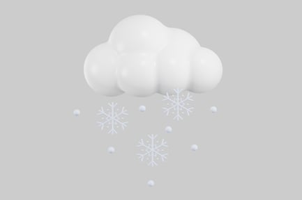 Preview: Cartoon snow cloud with snowflakes