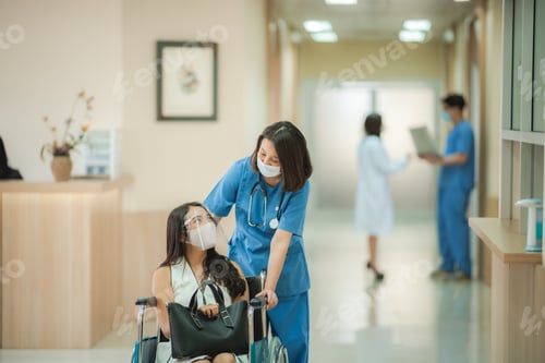 Preview: medical activity in hospital, professional doctor person talking with team or patient together