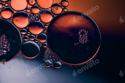 Preview: Abstract Circles of Oil and Water Close Up