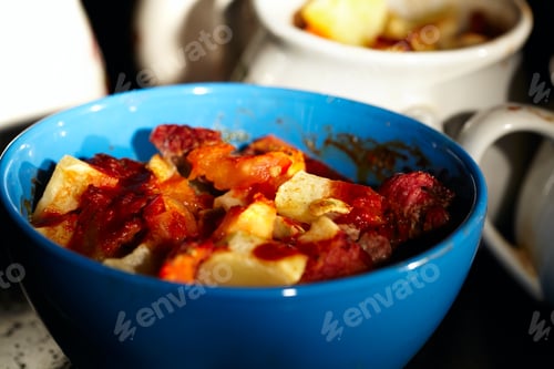 Preview: Mutton meat and potatoes, baked in cassolette