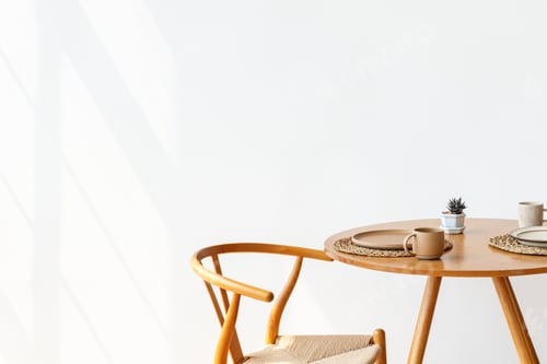 Preview: Scandinavian breakfast nook in a white room