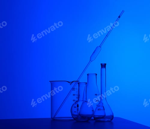 Preview: Chemistry laboratory equipment and glass tubes