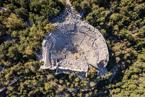 Preview: View of the Termessos Roman Ruins Arena Archaeological Site near Antalya Turkey.