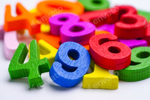 Preview: Math Number colorful on white background