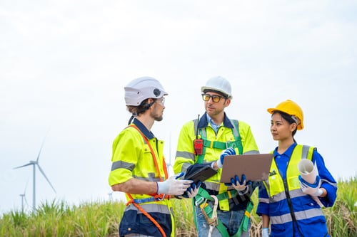 Preview: Engineer inspection wind power plants with check performance,Clean energy concept saves the world.