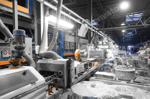 Preview: Manufacture of cement inside the building of the plant