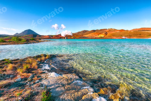 Preview: Geothermal landscape at Krafla Bjarnarflag Diatomite power station