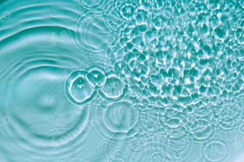 Preview: Water abstract background with blue rippled aqua texture, splash circle reflections in swimming pool