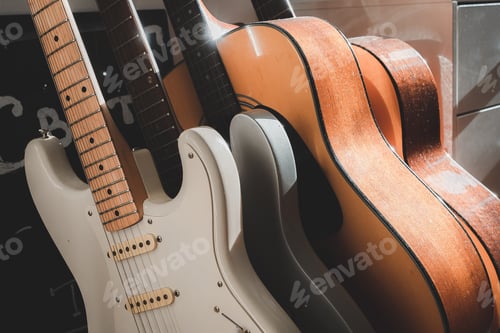 Preview: guitars / acoustic and electric guitars / musical instruments / musician / writing music