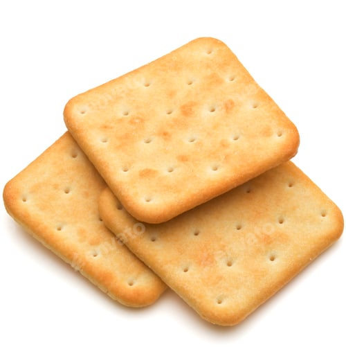 Preview: Dry cracker cookies isolated on white background cutout