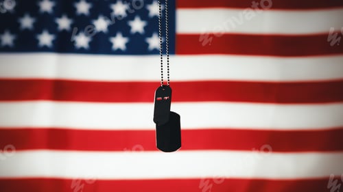 Preview: Silhouette of military plate for memorial day against usa flag