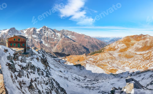 Preview: Incredible view of moutaine scenery at Grossglockner High Alpine Road during autumn.