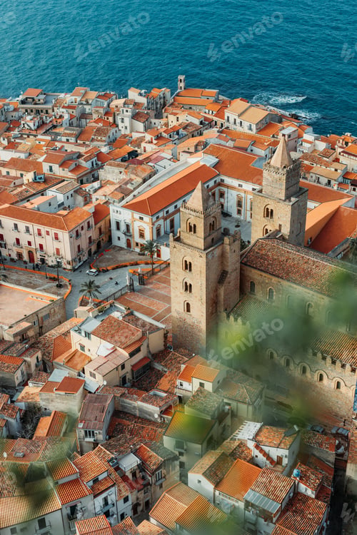 Preview: the town of perola overlooking the ocean in summer, italy