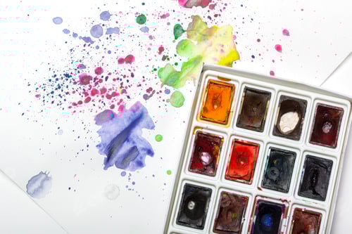 Preview: Colorful Watercolor Art Splatter with Paint Palette