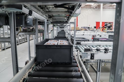 Preview: packing line in a logistics warehouse