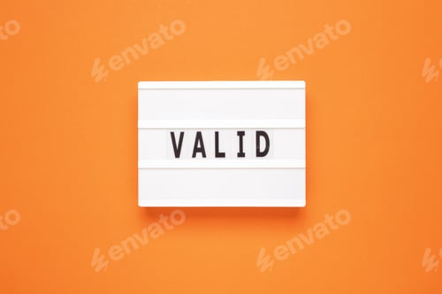 Preview: Simple Orange Background with the Word Valid