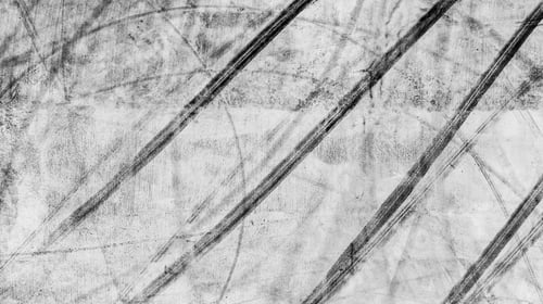 Preview: Tire track mark on asphalt tarmac road race track texture and background, Abstract background black.