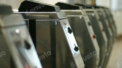 Preview: Metro station turnstiles.