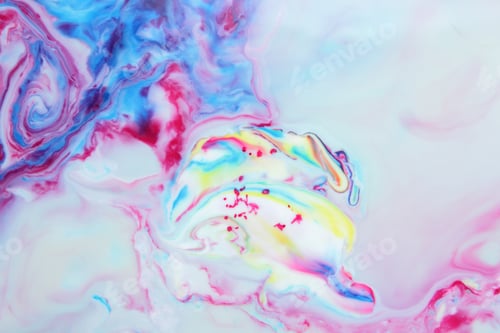 Preview: Space Multicolored Background, Galactic Pattern, Abstract Background With Paint Splashes On Liquid