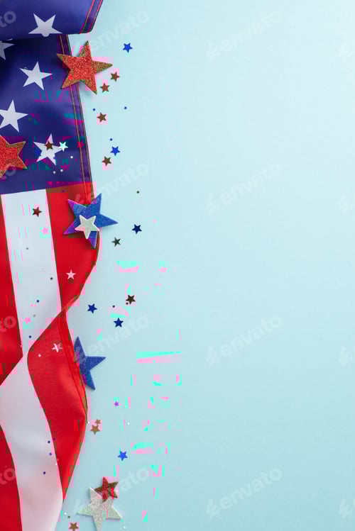 Preview: Labor Day in USA concept. Above view vertical photo of empty space with white