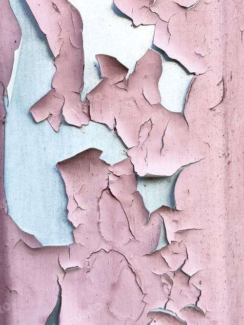 Preview: Aged pink weathered metal background with cracked paint