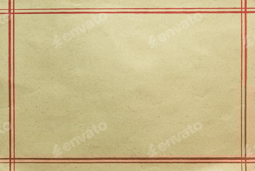 Preview: Tan Paper Background with Red Border Lines