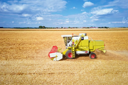 Preview: Harvester combine working in the field