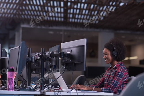 Preview: portrait of a young successful African-American woman in modern