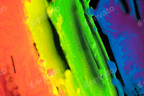 Preview: Multi-color paint drops and splotch on black background