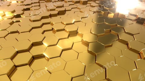 Preview: Golden Hexagon Background