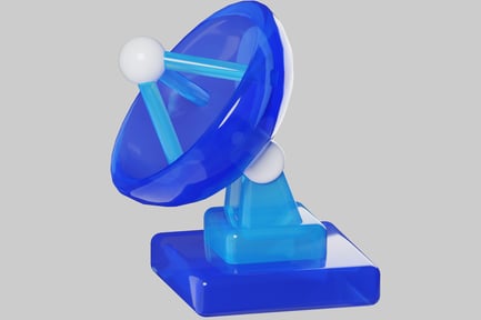 Preview: Modern blue and white abstract sculpture