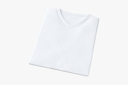 Preview: Folded White V-Neck Tee for Men