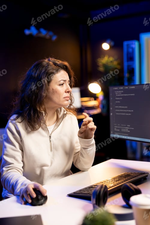 Preview: Anxious IT remote worker distressed by cyber attacks on computer systems