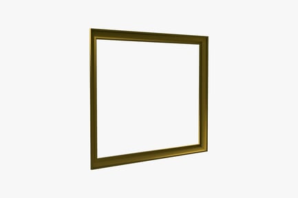 Preview: Upright empty rectangular gold wood frame