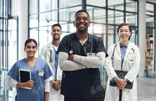 Preview: Were always proud to help those in need. Shot of medical staff together at work.
