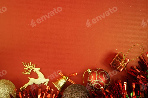 Preview: Christmas Decorations In Vintage Style For Background