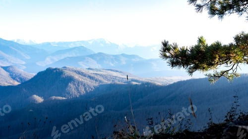 Preview: Beautiful view of the mountains of the North Caucasus, autumn landscape