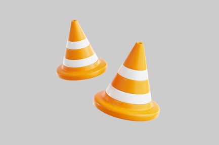 Preview: Traffic cones with white stripes