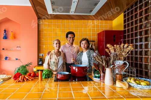 Preview: Group of friends bonding at home, LGBTQ and diversity concepts
