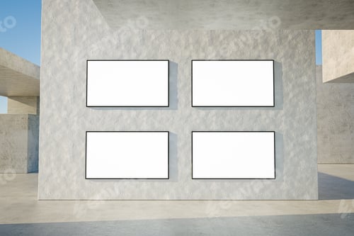 Preview: Modern Concrete Architecture with Empty Frames