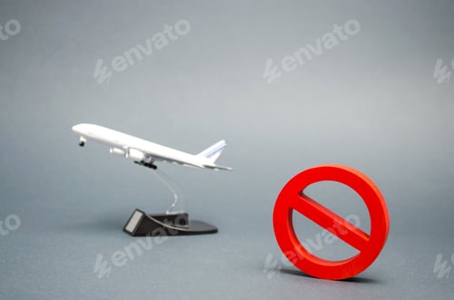 Preview: The sign of the ban and a miniature toy aircraft