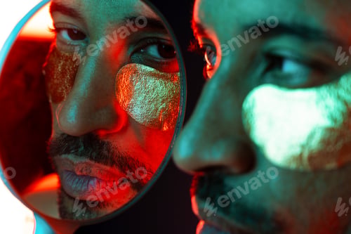 Preview: Beauty portrait of middle-aged hispanic black handsome man
