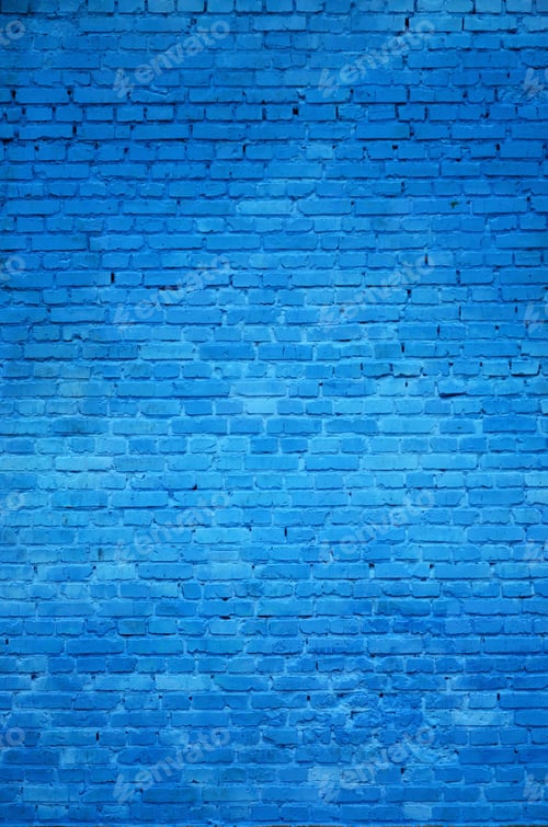 Preview: The texture of the brick wall of many rows of bricks painted in blue color