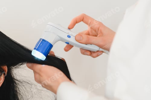 Preview: A dermatologist trichologist makes a computer diagnosis of the hair condition