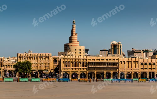 Preview: Impressive Fanar centre, Qatar Islamic Cultural Center building on a sunny day